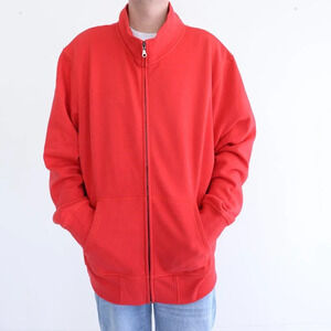 Vintage  90's Westhall Red Zip Up Cotton Blend Athletic Casual Sweater Size XLT